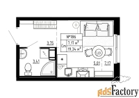 1 - комн.  квартира, 19.33 м², 4/4 эт.