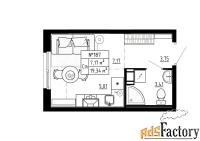 1 - комн.  квартира, 19.33 м², 4/4 эт.