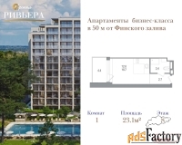 1 - комн.  квартира, 23.1 м², 8/12 эт.