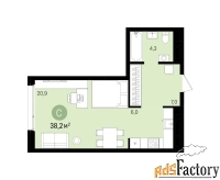 1 - комн.  квартира, 38 м², 3/16 эт.