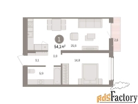 1 - комн.  квартира, 54.13 м², 14/16 эт.