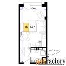 1 - комн.  квартира, 24.3 м², 4/9 эт.