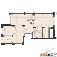 офисное помещение, 80.5 м²