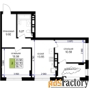 2 - комн.  квартира, 58.71 м², 7/7 эт.