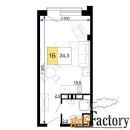 1 - комн.  квартира, 24.3 м², 2/9 эт.