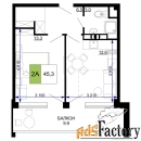 2 - комн.  квартира, 45.3 м², 5/9 эт.