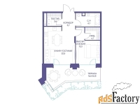 1 - комн.  квартира, 58.3 м², 2/12 эт.