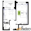 2 - комн.  квартира, 45.6 м², 3/9 эт.