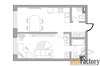 1 - комн.  квартира, 48.57 м², 2/39 эт.