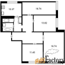 4 - комн.  квартира, 99 м², 9/22 эт.
