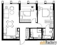 3 - комн.  квартира, 65.7 м², 47/55 эт.