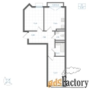 2 - комн.  квартира, 51.86 м², 3/4 эт.