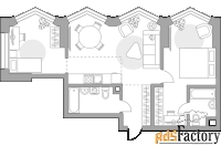 2 - комн.  квартира, 68.87 м², 4/39 эт.