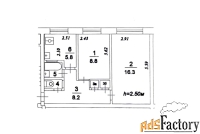 2 - комн.  квартира, 43.3 м², 1/5 эт.