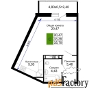 1 - комн.  квартира, 35.79 м², 15/15 эт.