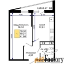 1 - комн.  квартира, 41.84 м², 16/19 эт.