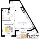 1 - комн.  квартира, 43.38 м², 18/18 эт.