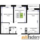 2 - комн.  квартира, 56.65 м², 14/16 эт.