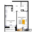 1 - комн.  квартира, 40.5 м², 16/16 эт.