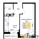 1 - комн.  квартира, 36.6 м², 16/16 эт.