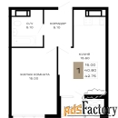 1 - комн.  квартира, 42.75 м², 12/23 эт.
