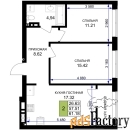2 - комн.  квартира, 61.18 м², 3/7 эт.