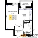 1 - комн.  квартира, 33.76 м², 24/25 эт.