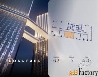 2 - комн.  квартира, 61.5 м², 5/38 эт.