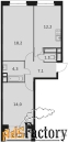 2 - комн.  квартира, 58.3 м², 8/22 эт.