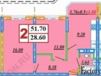 2 - комн.  квартира, 52 м², 8/15 эт.