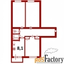 3 - комн.  квартира, 62.6 м², 2/9 эт.