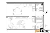 1 - комн.  квартира, 50.05 м², 20/39 эт.
