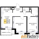 2 - комн.  квартира, 64.7 м², 8/16 эт.
