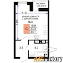 1 - комн.  квартира, 24.1 м², 13/16 эт.