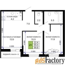 2 - комн.  квартира, 58.45 м², 2/16 эт.