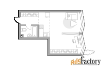1 - комн.  квартира, 40.58 м², 22/39 эт.