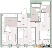 2 - комн.  квартира, 57.87 м², 2/44 эт.