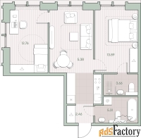 2 - комн.  квартира, 57.69 м², 11/12 эт.