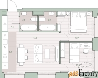 2 - комн.  квартира, 53.6 м², 17/27 эт.
