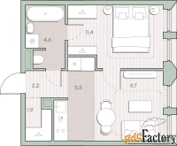 1 - комн.  квартира, 35.3 м², 9/13 эт.