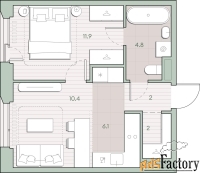 1 - комн.  квартира, 37.2 м², 3/4 эт.
