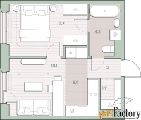 1 - комн.  квартира, 36.6 м², 4/4 эт.