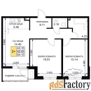 2 - комн.  квартира, 65.3 м², 2/16 эт.