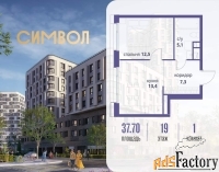 1 - комн.  квартира, 37.7 м², 19/21 эт.