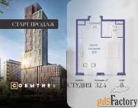 1 - комн.  квартира, 32.4 м², 8/10 эт.