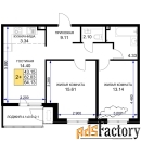 2 - комн.  квартира, 65.6 м², 2/16 эт.