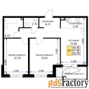 2 - комн.  квартира, 65.7 м², 2/16 эт.