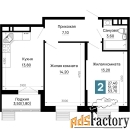 2 - комн.  квартира, 53.7 м², 3/16 эт.