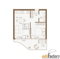 2 - комн.  квартира, 41.45 м², 1/4 эт.