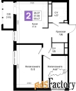 2 - комн.  квартира, 59.47 м², 20/22 эт.